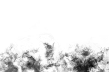Textured Smoke,Abstract black,isolated on white background