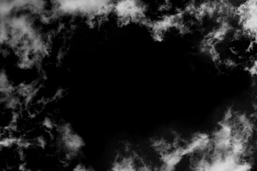 Textured cloud,Abstract black,isolated on black background