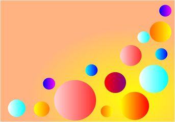 many multi colors gradient circle on yellow gradient background