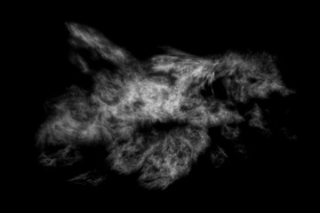 Textured cloud,Abstract black,isolated on black background