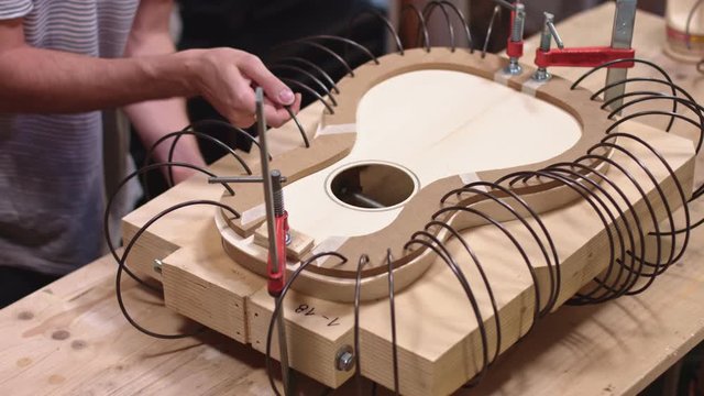 Building a guitar with spring clamps