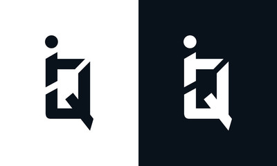Modern abstract letter IQ logo. This logo icon incorporate with two abstract shape in the creative process.