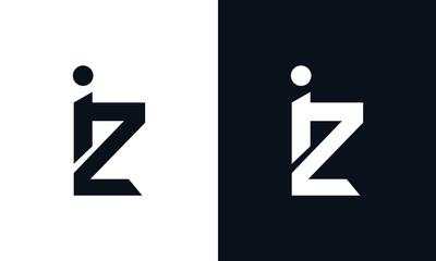 Modern abstract letter IZ logo. This logo icon incorporate with two abstract shape in the creative process. - obrazy, fototapety, plakaty