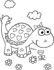Cute Dinosaur Vector Illustration Art