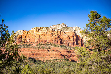 Sedona red rock formation at sunset