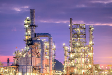 Plakat Industrial oil and gas refinery plant zone. -image