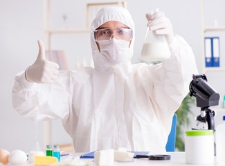Food scientist testing new stuff in the lab