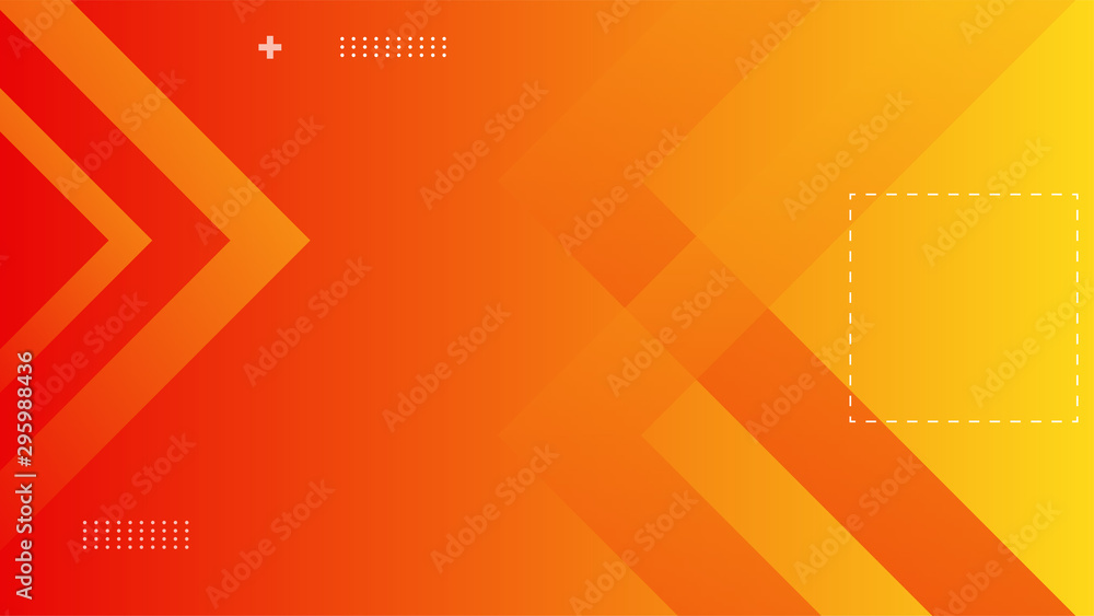 Poster dynamic orange background with abstract square shape - Posters