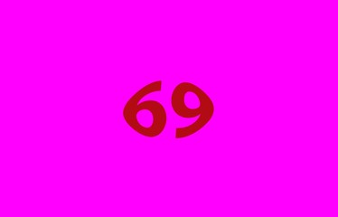 69 number in pink background