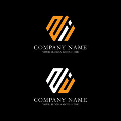 ZI logo vector, initial name logo inspiration, hexagonal logo template