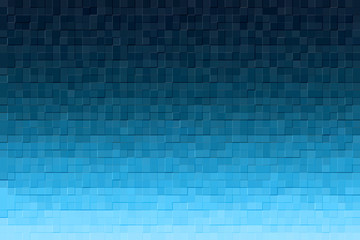 Abstract blue gradient background. Texture with pixel square blocks. Mosaic pattern.