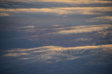 Sunset viewed from air