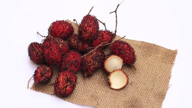 Top view of lychee isolated on white background