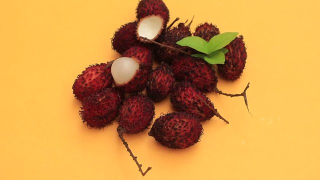Top view of lychee isolated on white background
