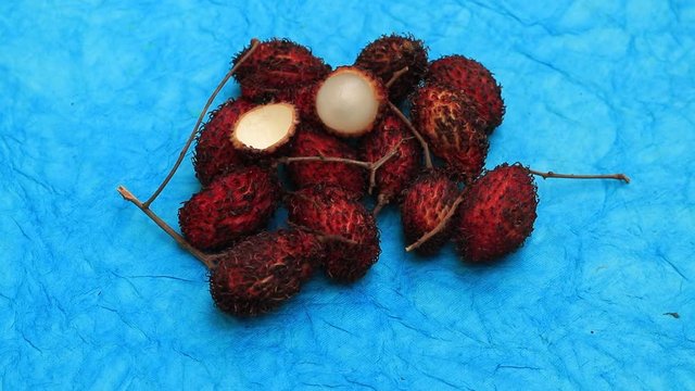 Top view of lychee isolated on white background