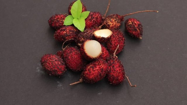 Top view of lychee isolated on white background