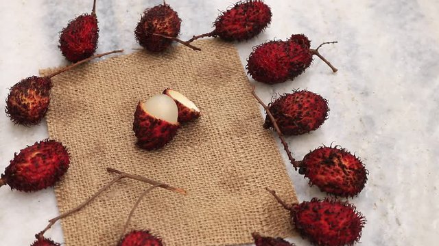 Top view of lychee isolated on nice background