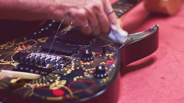 Guitar maker polish guitar body