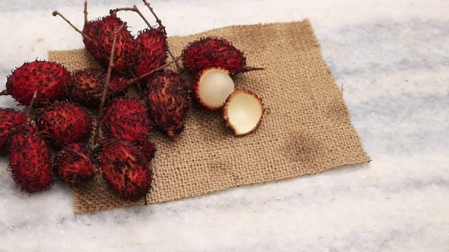 Top view of lychee isolated on nice background