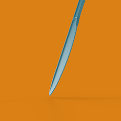 3d render of recyclable cutlery on a uniform background
