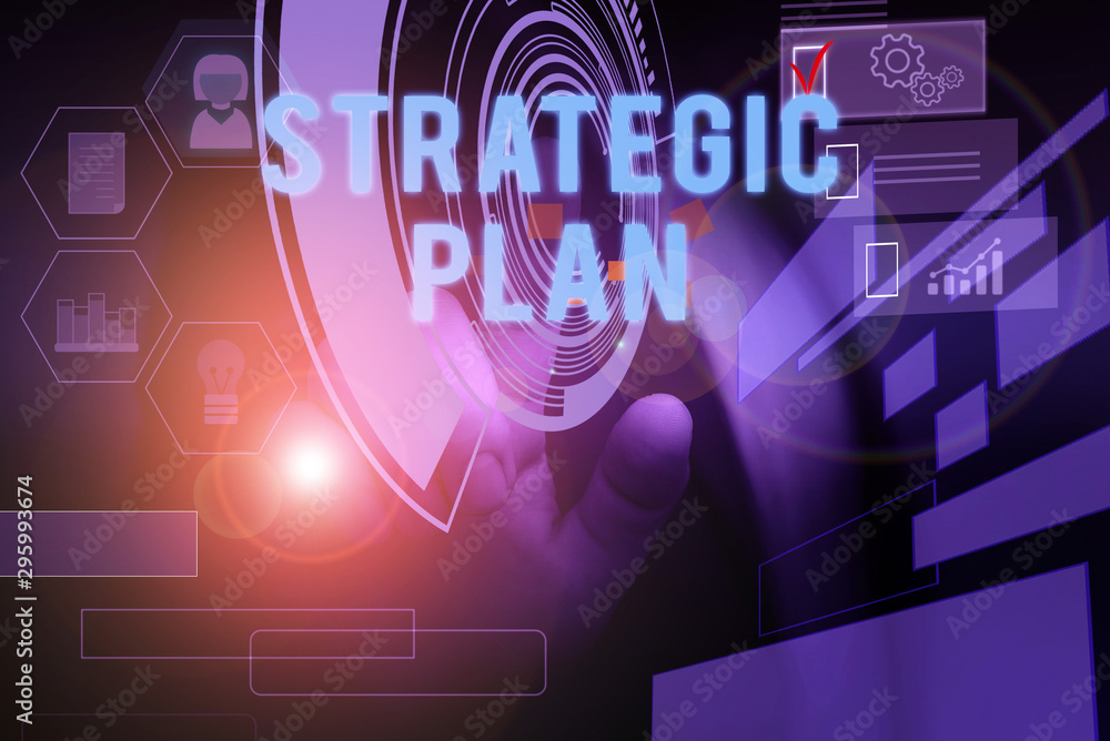 Poster text sign showing strategic plan. business photo text a systematic process of envisioning a desired 
