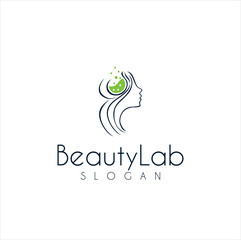 Obraz premium Nature Beauty Laboratory Logo Designs Vector . Green Lab Beauty Logo Symbol. Natural Beauty Lab Logo Template.