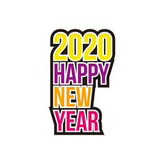 Creative logo design vector template writing happy new year with colorful styles