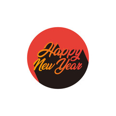 Creative logo design vector template writing happy new year with colorful styles