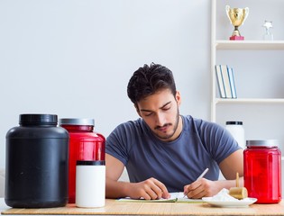 Athlete tasting new protein supplements for better muscles