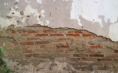background of old and ruin brick wall