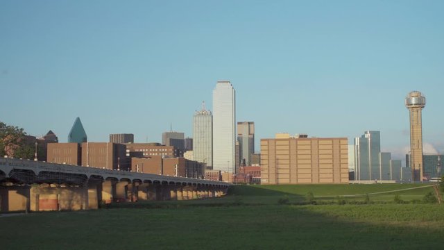 Dallas Skyline during sunset. - 4K