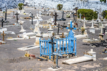 Headstones at a Pet Graveyard cementary in Tenerife for animals