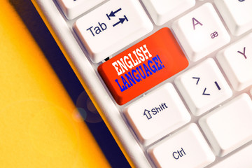 Writing note showing English Language. Business concept for third spoken native lang in world after...