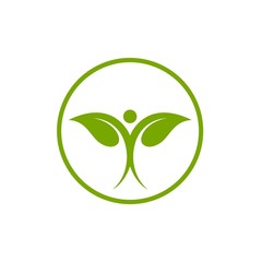 Leaf healthy circle vector logo