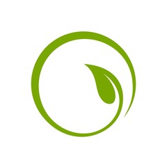 Leaf healthy circle vector logo