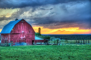 Old Barn Evening