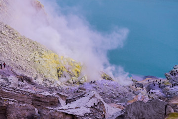 The Ijen volcano complex is a group of composite volcanoes located on the border between Banyuwangi Regency and Bondowoso Regency of East Java, Indonesia. 