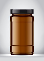 Glass Jar Mockup on Background. 