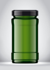 Glass Jar Mockup on Background. 