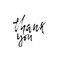 Thank You. Hand drawn dry brush lettering. Thanks card. Vector illustration.