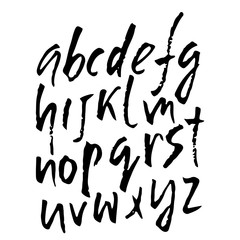 Hand drawn elegant calligraphy font. Modern brush lettering. Grunge style alphabet. Vector illustration.