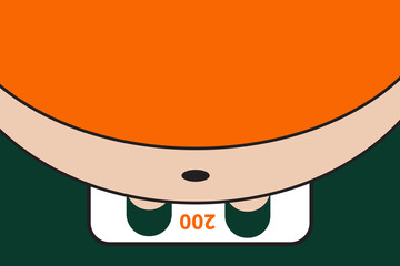 Fat man with obesity on the scales