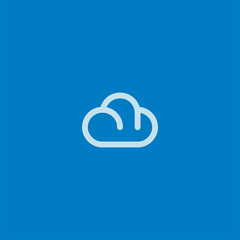 Abstract linear cloud logo icon design modern minimal style illustration vector.