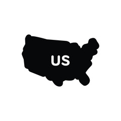 Black solid icon for us map 