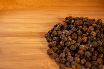 View of Black Peppercorns in a heap