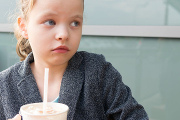 teen girl, angry with the interlocutor, portrait, right there is a place for the inscription