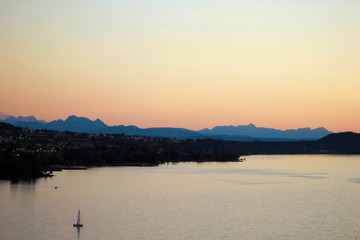 Fototapeta premium Lake At Sunset