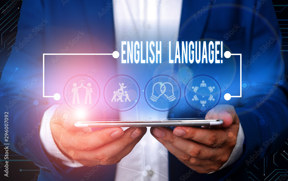 Poster text sign showing english language. business photo text third spoken native lang in world after chin