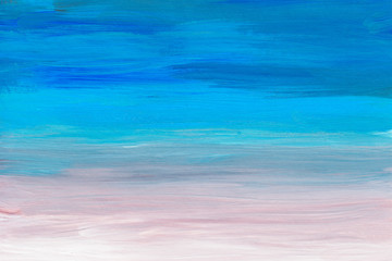 Fototapeta na wymiar Abstract multicolored art painting background texture. Blue, turquoise, pink and white abstraction