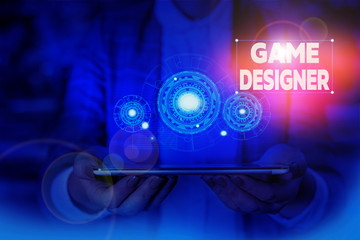 Handwriting text writing Game Designer. Conceptual photo Campaigner Pixel Scripting Programmers...